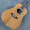 Akustisk gitarrlogg färg 6strings Spruce Panel Rose Wood Backside Panel Ebony Fingerboard Support Anpassning Freeshipping