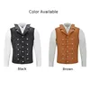 Men's Tank Tops Punk Rave Mens Steampunk Waistcoat Vest Solid Color Buttons Sleeveless Lapel PU Top Gothic Victorian Gentleman Wedding