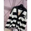 designer t shirt Autumn/winter New Fashion Embroidery Letter Temperament Academy Style Slim and Versatile Striped Knitted Sweater