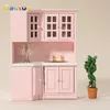 1 12 Dollhouse مصغرة الأثاث الخشبي الوردي عداد المطبخ دمى منزل الملحقات الأطفال هدية 240123