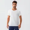 Camisas ativas LO masculina em torno do pescoço solto esportes camiseta sweatwicking secagem rápida respirável fitness manga curta ao ar livre correndo topo