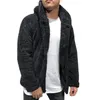 Herren Jacken Herbst Winter Rosa Schwarz Mantel Umlegekragen Lose Plüsch Warme Jacke