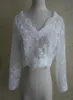 Giacche da sposa a maniche lunghe Economici Abiti da sposa Wrpas Cappotto in pizzo Giacche avorio Scollo a V Giacca bolero Abito da sposa Custom Made4690376