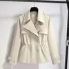 Jaqueta feminina blusão outono casual casaco fino moda gola alta senhoras bombardeiro capa de chuva outerwear 240123