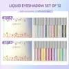 Glitter Shimmer Eyeshadow Pen Set 12 couleurs Cosmétique Shadow Crayon Eyeliner Séchage rapide Liquide Fard à paupières Stick Yeux Makeup240129