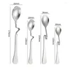 Tea Scoops Big Salad Spoon Fork Set Stainless Steel Kitchen Food Server Pasta Utensils Public Gold Tableware Using Buffet Restaurant Tools