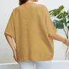 Plusowe damskie damskie śrubowe szyja Patchwork Solid Kolor Tops TEE LUSKIE SAWNE Kobieta Letnia Bluzka T-shirt Odzież 240201
