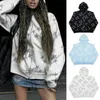 Hoodies للسيدات سيدة سترة Star Print Hoodie Coat Synglish Usisex Streetwear مع جيوب سستة إغلاق مرنة الكفة لخريف الشتاء