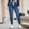 Women's Jeans Women Casual Workwear With Drawstring Elastic Waistband Slim Fit Hip Lifting And Leggings