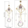 Garden Decorations Amethyst Crystal Glass Hanging Sun Catcher Färgglada prismor Tillämplig hemvindklockan för dekor