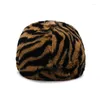 Bola bonés curto borda leopardo impressão ajustável mulheres boné de beisebol zebra listras outono inverno pelúcia pai chapéu snapback