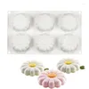 Baking Moulds Kitchen Bakeware 1/6 Cavity Daisy Sun Flower Design Silicone Cake Molds Food Grade Pastry Tools Desssert Mousse