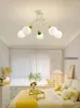 Chandeliers Cute Children's Room Chandelier White Glass Moon Blall Parlor Dining Lighting Fixtures G9 Bulb Red Metal Drop