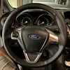 Coprivolante cucito a mano antiscivolo in pelle intrecciata copertura auto per Ford Fiesta EcoSport 2008-2024 accessori