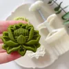 Backformen 50g Jade Lotusblume Mondkuchenform Mittherbstfest Chinesischer Stil Dessert Grüner Bohnenkuchen 3D DIY Handdruck