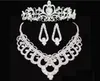 Brudkronor tillbehör tiaras hårhalsband örhängen tillbehör bröllop smycken set billig modestil brud ht1433030434