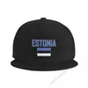 Ball Caps Estonia Flag Flat Brim Baseball Cap Oddychany Regulowalni mężczyźni kobiety Outdoor Hip Hop Hap na prezent