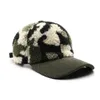 Casquettes de balle Marque Vert Marron Peluche Velours Chapeau Pour Hommes Camouflage Hiver Baseball Chaud Coupe-Vent Femmes Chapeaux De Camionneur Os