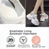 Fujin Leather 8cm Platform Sandaler Wedge Heel For Women Summer Shoes Casual Hook Loop Slides Beach Shoes Tisters Chunky Shoes 240125