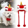 Abbigliamento per cani Stile cinese Gatti Cani Costume per feste Festa Anno caldo Pet Fodera danza del leone Cappello in morbido pile carino Z8A0