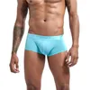 Cuecas JOCKMAIL Moda Sexy Ice Silk Mens Underwear Verão Ultra-fino Boxer Briefs Respirável Microfibra Masculino Swim Trunks Shorts YQ240214