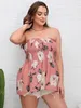 Finjani Cami-Kleid Sommer Plus Size Damenbekleidung Blumendruck Tube Cami-Kleid Strandstil Saumkleider für Frauen 240129