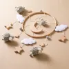 Baby Wooden Bed Bell Rattle Toys born Soft Felt Cloud Star Moon Sheep Crib Mobiles Hanging Toy Infant Boy Girls Bed Bell Toys 240129