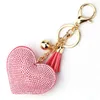 Porte-clés en forme de cœur fait à la main, joli cristal brillant, pendentif de voiture pour femme, déclaration de fille, sac à bijoux en strass