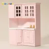 Meubles miniatures en bois pour maison de poupée, comptoir de cuisine rose, accessoires de maison de poupées, jouets pour enfants, cadeau, 1/12, 240123