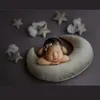 born Baby Pography Props Moon Pillow with Stars Tie Set Infant Posing Pillow Baby Pography Accessories 240130