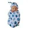 Filtar födda pografiska tillbehör baby swaddle filt wrap sovsäck sömn säckar hatt kläder rekvisita