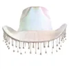 Berets Bride Cowboy Hat Bachelorette Party Bridal Tassel Fedora Cowgirl