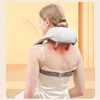 Shiatsu nek- en rugmassageapparaat met rustgevende warmte Draadloos elektrisch Deep Tissue 5D Kneden Massagekussen Schouderbeen Lichaam 240201