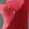 Scene Wear Latin Dance Dress Professional Women Ball Party Kjol Practice Prom Tassels Costume Ladies Line Sport Girls Samba