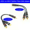 Computer Cables 10pcs/lot 2 RCA Male To 1 Female OFC Audio Splitter Cable Converter Adapter Distributor Cord Wire Line For Car