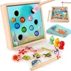 Montessori utbildningsgränsleksaker magnetiska spel fiske leksak spel barn 3d fisk baby utomhus roligt för barn gåvor 240202