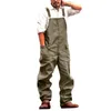 Men's Pants Trendy Cargo Jumpsuit Breathable Sleeveless Skin-friendly Wide Leg Bib Overalls Casual