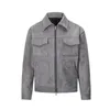 Vintage High Street Suede Material Crock Jacket With Zipper Lapel Casual Short For Men 240125