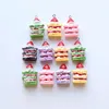 Charms 10pcs Minni Strawberry Cake Charm 3D Multi-layer Pendant Resin Food DIY Jewelry Making For Earring Necklace Handmade Craft