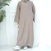 Vêtements ethniques Casual Abaya Tissu mince Lâche Manches fendues Robe longue Poches latérales Modeste Kaftan Musulman Hijab Robe Islamique Cltothing