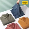 Dodatkowy rozmiar xl8xlSummer Lapel krótki rękaw koszulę Polo Casual Męsę luźną koszulę golfową plus Smart Casualbreakable Fabric 240123