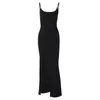 Casual Dresses Women Bodycon Sling Dress Deep Square Neck Ladies Spaghetti Strap Sleeveless Backless Slim Fit Cocktail Party Clothing