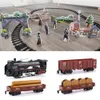 Elektrisk tågleksak Set biljärnväg och spårar Steam Locomotive Engine Diecast Model Education Game Boys Toys for Children Barn 240131