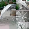 우산 50pcs 도매 투명 멀티 컬러 명확한 PVC Long Handle Rainproof