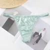 Women's Panties Comfort Seamless Thin Belt For Girl Women Solid Color Low-waist Bow Thong Female Lingerie Satin Briefs