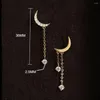 Серьги-гвоздики BOAKO, цепочка из стерлингового серебра 925 пробы для женщин, лунная звезда, цветок, циркон, пирсинг, модные серьги с кисточками Brincos
