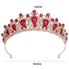 Hårklipp Vuxen prinsessa Barock Crown Elegant Sparkling Rhinestones Pageant Ornament för födelsedagsfestceremoni
