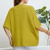 Plusowe damskie damskie śrubowe szyja Patchwork Solid Kolor Tops TEE LUSKIE SAWNE Kobieta Letnia Bluzka T-shirt Odzież 240201