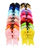 DHL Fashions 20 couleurs 45 pouces solide ruban de pom-pom girl arcs gros-grain cravate avec bande élastique filles bandeaux en caoutchouc C4213514