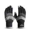 Cycling Gloves Winter Knitted For Men's Warm And Plush Outdoor Cold Anti Slip Touch Screen Woolen Equipment